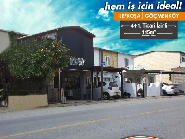 Göçmenköy-Taşkınköy ışıkları yanında hem yaşam hem iş için ideal fırsat! Ticari izinli, 4+1,115 m2 ev