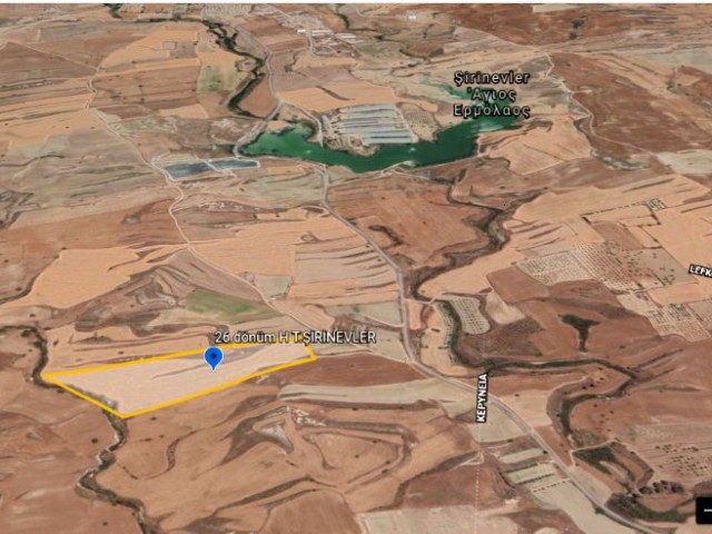 Şirinevler 32 Acres of Irrigated Land with an Equivalent Title Deed Nicosia 20 minutes away from the village of Şirinevler 2 minutes away is an unmissable investment opportunity (3500. YOU CAN HAVE stg ACRES) ** 