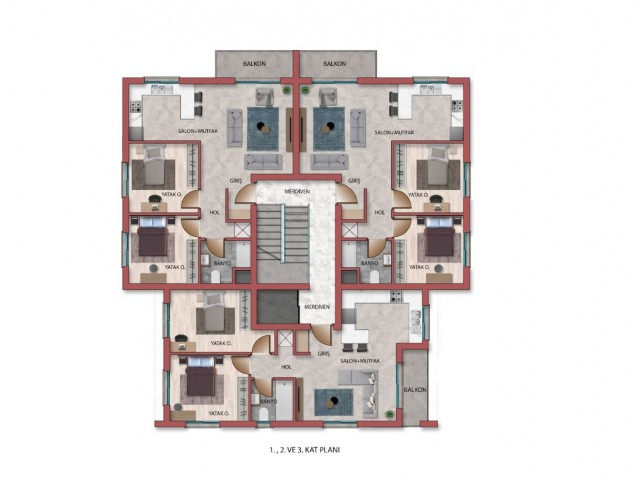 2+1 APARTMENTS MIT AUFZUG ZUR ZAHLUNG AN DAS UNTERNEHMEN ** 