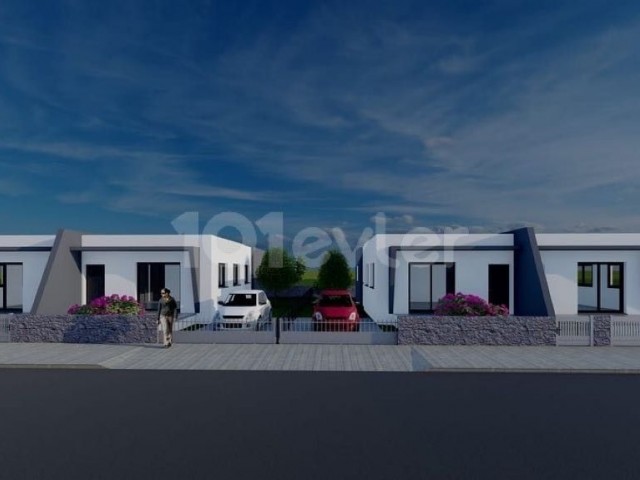 DETACHED HOUSES OF 100M2 WITH 2 BEDROOMS IN A REGION WHERE YOU CAN LIVE PEACEFULLY IN A SINGLE-STOREY GARDEN IN ALAYKÖY ** 