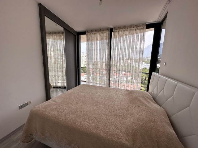 2+1 FULLY FURNISHED FLAT FOR RENT IN KYRENIA, WITH MOUNTAIN AND SEA VIEWS.