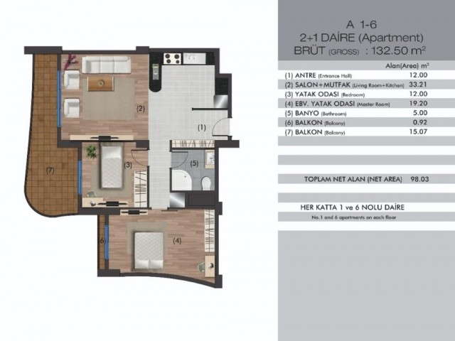 Komplett möblierte, ultraluxuriöse 2+1-Wohnung in Iskele