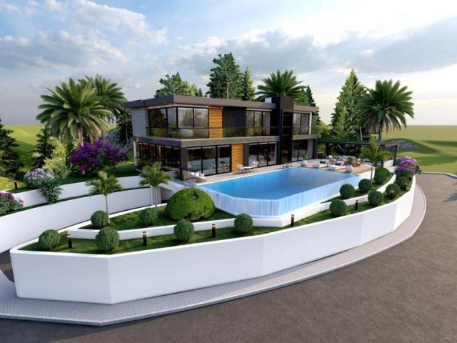 UNIQUE ULTRA LUXURY DETACHED VILLA WITH INCREDIBLE MOUNTAIN AND SEA VIEWS IN GIRNE EDREMIT