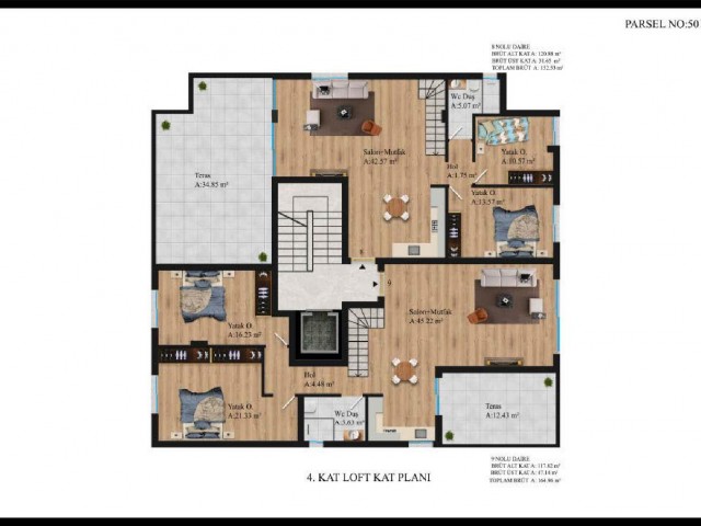 NEW PROJECT LAST 1 LOFT APARTMENT 3+1 IN KYRENIA