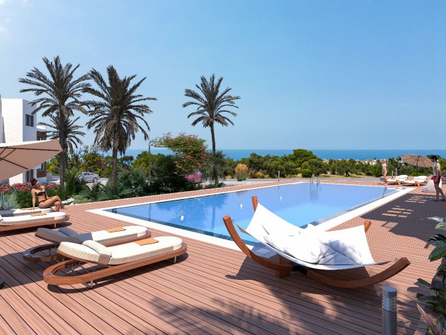 2+1 Wohnung mit Garten und Pool in Karaağaç, Kyrenia