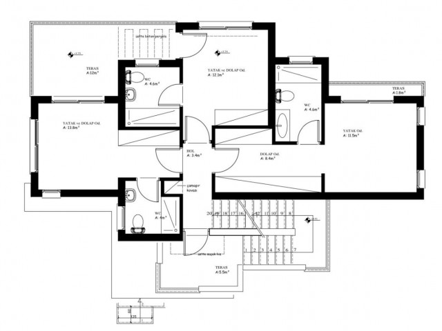 3+1, 4 luxury villas in Lapta-Tınaztepe region