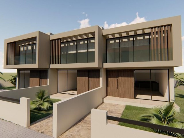 Semi-detached villas with modern architecture in Lapta, 100 m walking distance to the sea