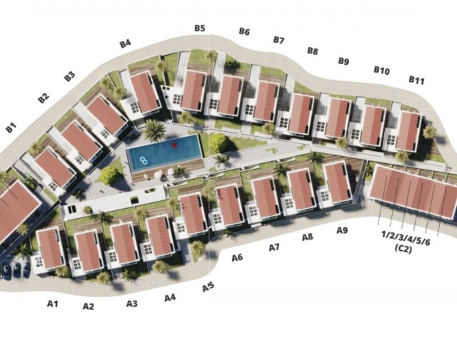2+1 Semi-Detached Villas with Shared Pool in Kyrenia Alsancak İncesu Area