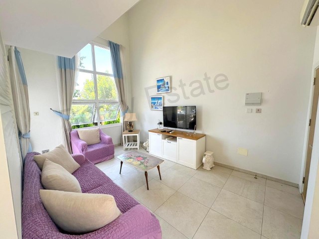  Dublex 1+1 garden apartment with sea view in a complex with a pool