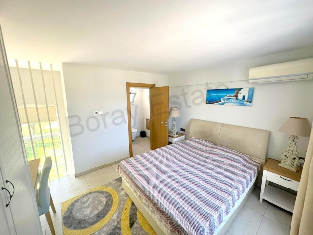  Dublex 1+1 garden apartment with sea view in a complex with a pool