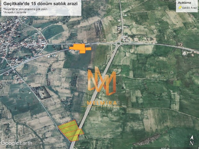 15 Decares of Land for Sale on the Main Road in Geçitkale