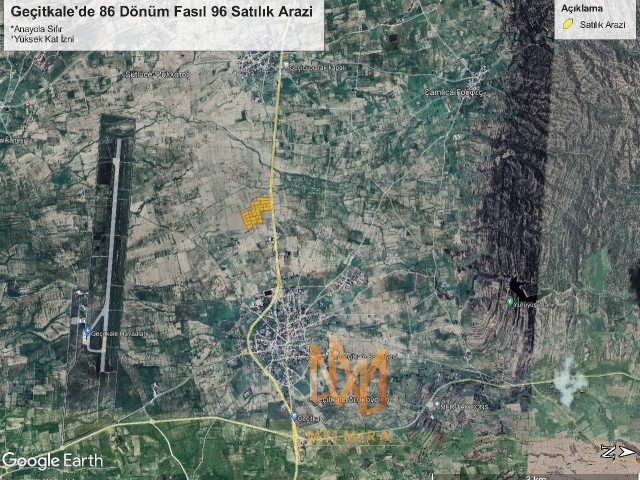86 ده زمین برای فروش در جاده اصلی Geçitkale قطعه 96 با مجوز منطقه بندی