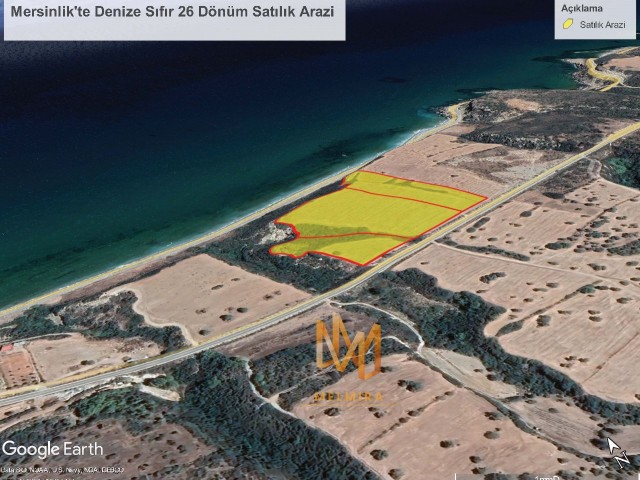 26 Acres of Seafront Land for Sale in Mersinlik