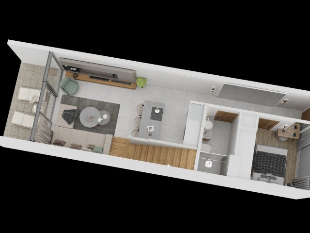  Girne, Esentepe'de Casa Del Mare Projesinde Satılık 2+1 Loft Daireler