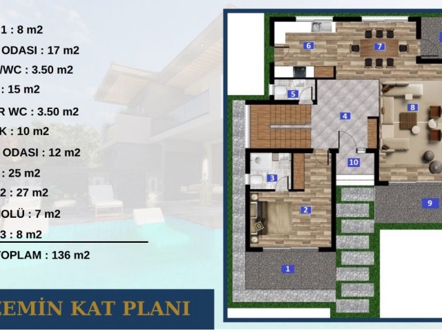 Ultraluxuriöse 4+1-Villa mit Berg- und Meerblick in Kyrenia