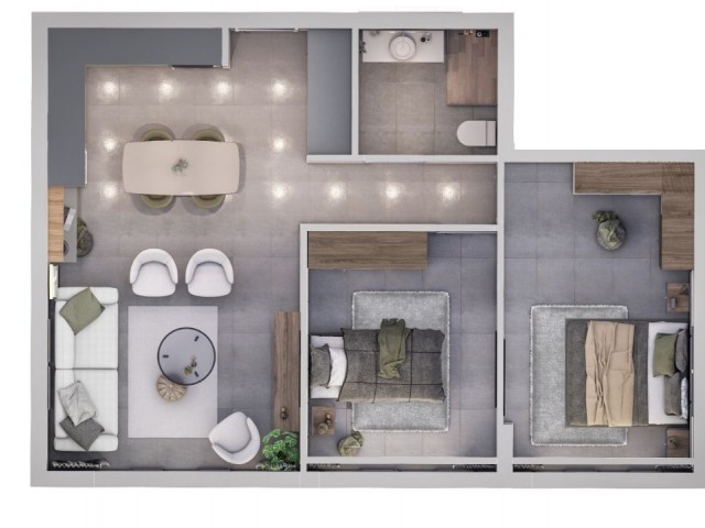 newly built 2+1 unit with a large area for fastidiouses 