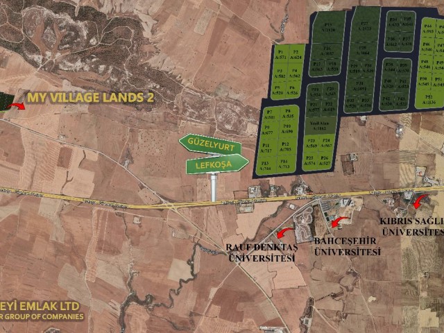 56 Grundstücke zum Verkauf in der Region Nikosia/Türkeli, nur wenige Gehminuten von der Bahçeşehir-U