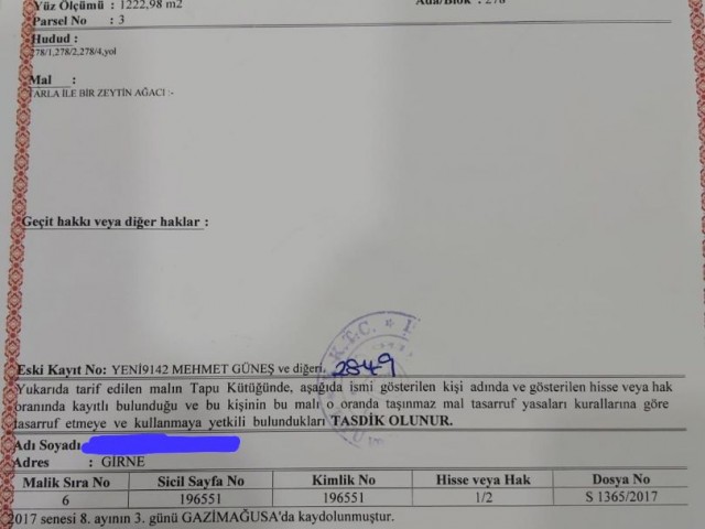 KENDİZİNE VE TATLISU BÖLGESİNİN KALBİNE YATIRIM YAPMAK İSTEYEN SİZLER İÇİN KAÇIRILMAYACAK FIRSATLAR SUNAN 1.222 METRE KARE ARAZİMİZ ŞİMDİ SATILIK!!!