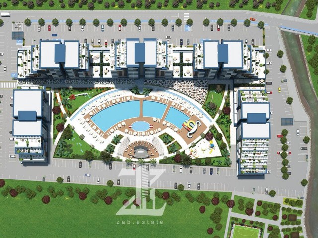 ⭐️ Below Market Price - A 1+1 residential apartment, 64 square meters, in the "Riverside" project by "Noyanlar" in the "Long Beach" area near the city of "Iskele" - Delivery in 2024     #01037