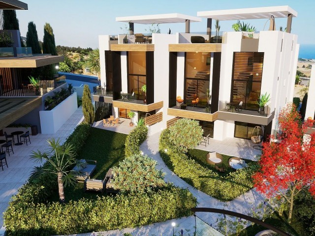 2 bedroom apartments with garden for sale in Esentepe, North Cyprus