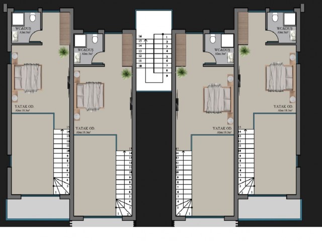 kuzey Kıbrıs Esentepe'de satılık sende katlı 2+1 penthouse