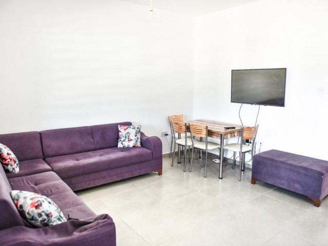 Fully furnished 1+1 flat for sale in Karaoğlanoğlu All taxes paid