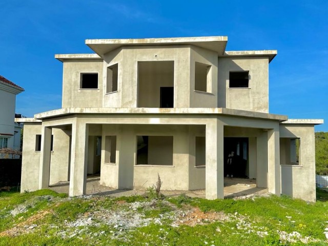 Unfinished villa for sale in Akdeniz village 5+1, Turkish made