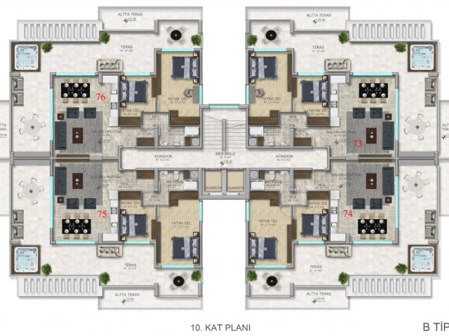 Girne Merkez, Satılık Sıfır 1+1; 2+1 Daireler 148.000 STG / +905338202346