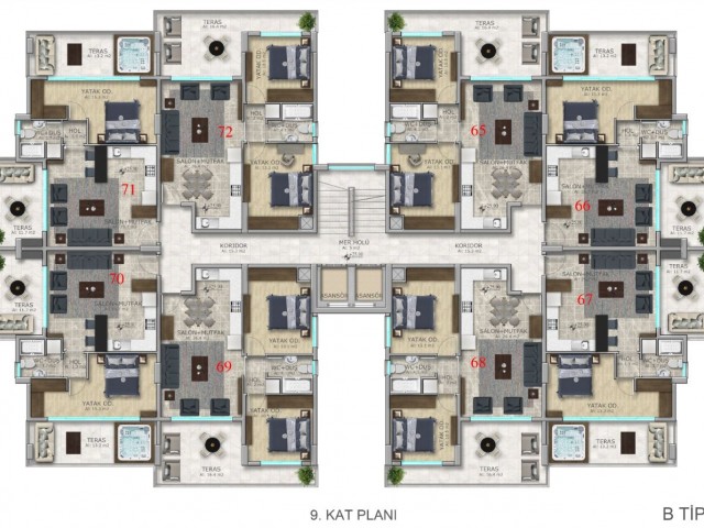 Girne Merkez, Satılık Sıfır 1+1; 2+1 Daireler 148.000 STG / +905338202346