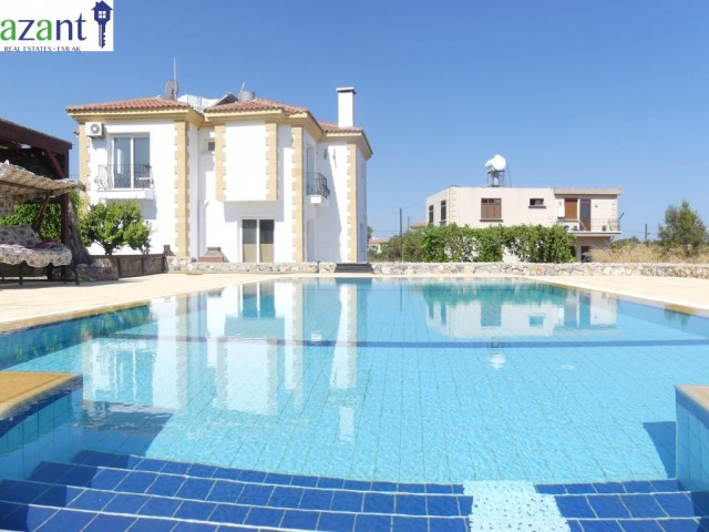 FOR RENT,4 BEDROOM VILLA IN KARSIYAKA WITH SEA AND MOUNTAIN VIEWS