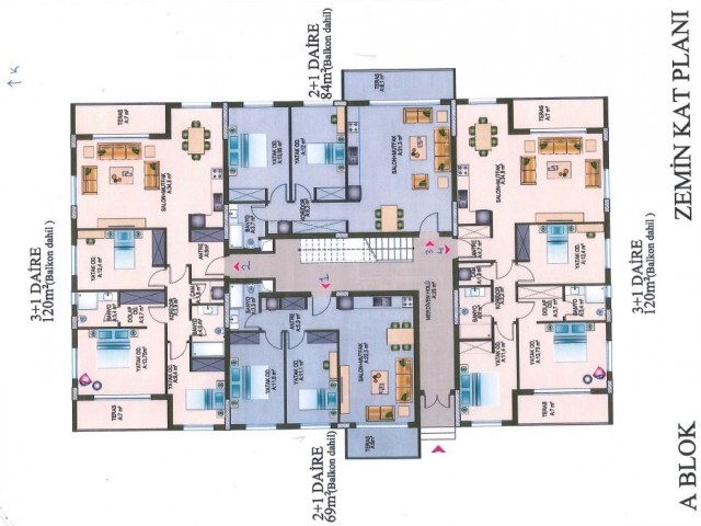 فروش آپارتمان 2+1 در گیرن آلسانچک در فاز پروژه