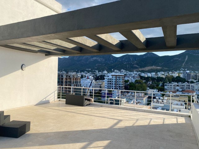 3 + 1 DUBLEX PENTHOUSE APARTMENT WITH LUXURY FURNITURE IN THE CENTRAL DISTRICT OF KYRENIA