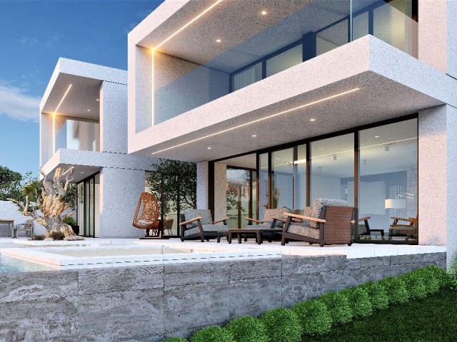 Luxury life in Çatalköy, you will experience 4 modern villas in the most beautiful point of the Mediterranean Sea in perfect harmony with nature, mountains and the sea.