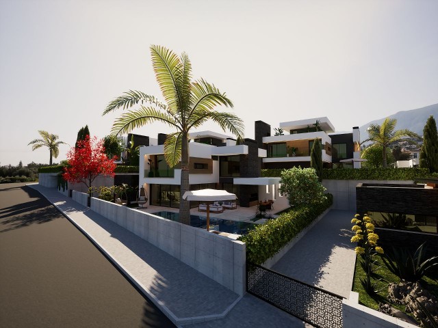 GIRNE, 3 KATI VILLA, 5+1,  DAG  VE DENIZ MANZARALI , YENI LUKS VE BENZARSIZ PROJECT