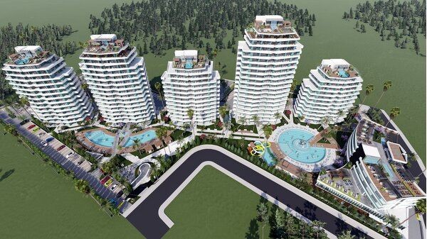 Iskele, Long Beach, 1+1 New Project , Luxurious, Magnificent Location With Sea and Mountain Views