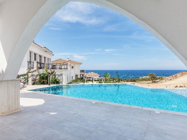 GIRNE, ESENTEPE, 3+1 VILLA, ON THE SEAFRONT, WITH UNIQUE SEA AND MOUNTAIN VIEWS, FULLY FURNISHED 