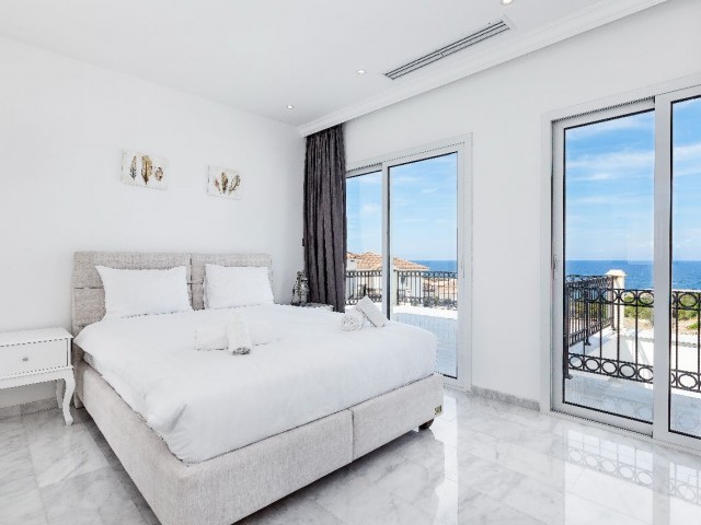 GIRNE, ESENTEPE, 3+1 VILLA, ON THE SEAFRONT, WITH UNIQUE SEA AND MOUNTAIN VIEWS, FULLY FURNISHED 