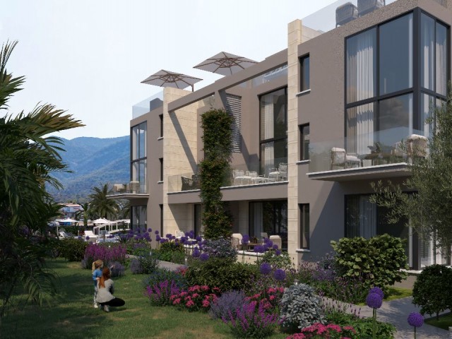 FAMAGUSTA KLEINE ERENKÖY, 1 + 1 LOFT PENTHOUSE MIT BLICK AUF DIE BERGE UND DAS MEER, TOLLE LAGE