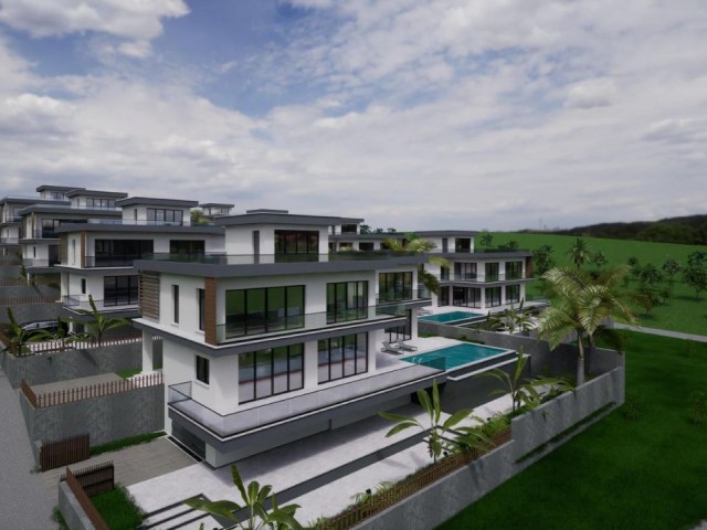 VILLA-PROJEKT MIT BERG- UND MEERBLICK IN TOLLER LAGE IN DER REGION GIRNE-ZEYTİNLİK!