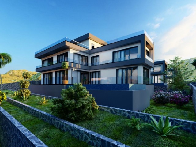 VILLA-PROJEKT MIT BERG- UND MEERBLICK IN TOLLER LAGE IN DER REGION GIRNE-ZEYTİNLİK!