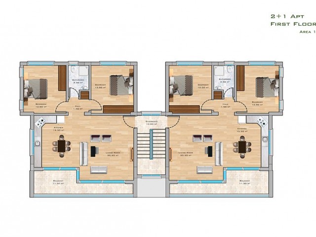 2+1 Wohnung mit Terrasse im Strandkomplex Four Seasons Life.