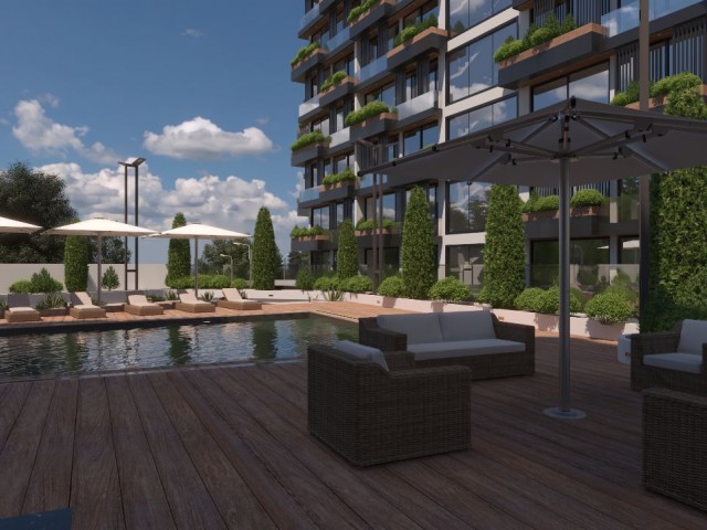 AKACAN PREMIUM 1+1 120m2 FLAT FOR SALE IN A LUXURIOUS RESIDENCE WITH LARGE TERRACE POOL VIEW