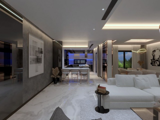 AKACAN PREMIUM 1+1 آپارتمان 120m2 برای فروش در یک اقامتگاه مجلل با تراس بزرگ چشم انداز استخر