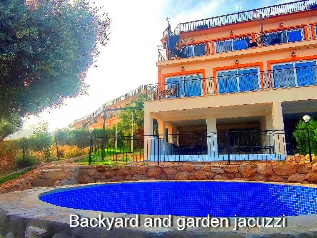 Panoramic Twin Villa for a large family 5+2+2 in Kyrenia with BEST mountain and sea views in Northern Cyprus