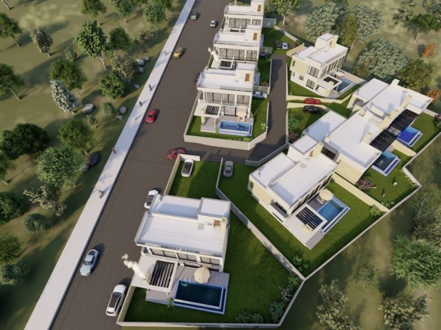 3+1 Modern Villas with Sea View for Sale in Esentepe