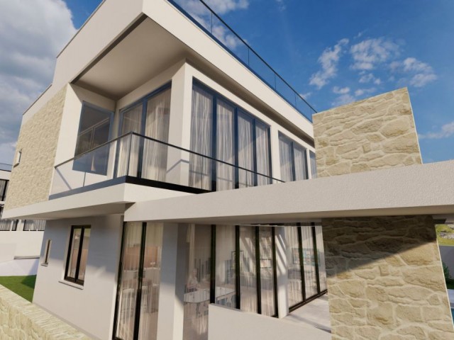 3+1 Modern Villas with Sea View for Sale in Esentepe