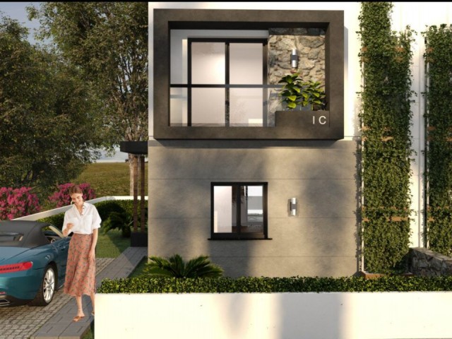 Wohnungen und Doppelhaushälften mit Meerblick aus dem Projekt in Lapta, Kyrenia