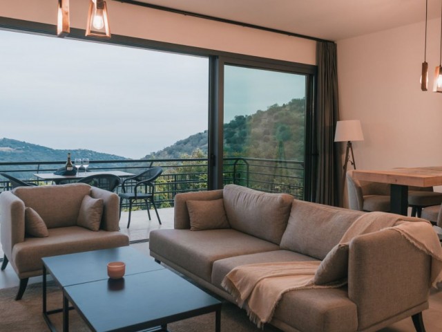 Last 3 2+1 Flats for Sale in Lapta, Built Using Ultra Luxury Materials, in a Site with the Best View of the Mountains and the Sea