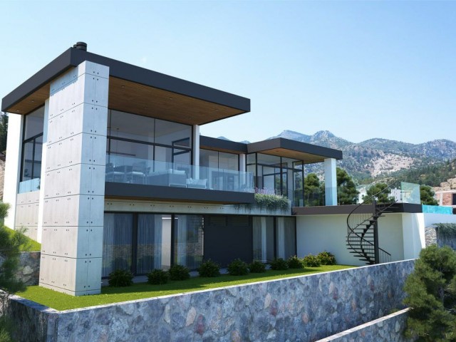 5+1 Legendäre Villa mit Panoramablick auf das Meer in Çatalköy, Kyrenia