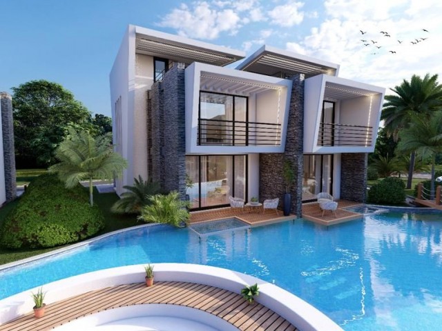 Verkauf einer 2+1-Villa-Wohnung auf einem neuen Grundstück in Lapta